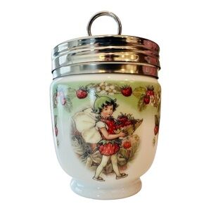 Royal Worcester Flower Fairies King Size Egg Coddler Strawberry Fairy 2001